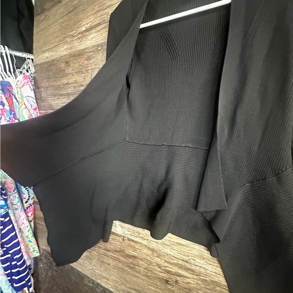 White House Black Market Elegant Black Open Cardigan - Picture 5 of 9